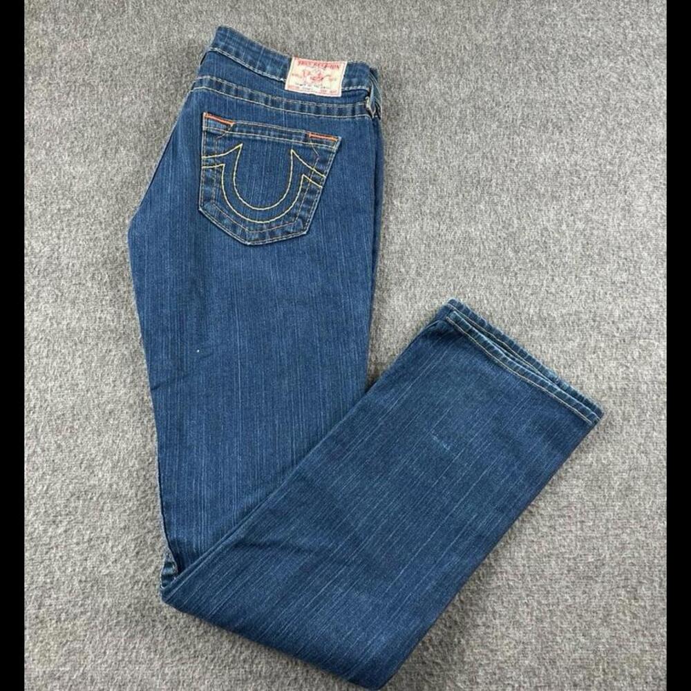 True Religion Johnny Low Rise Boot Cut‎ Jeans Womens Sz 28